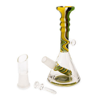 Mini oil-bong, grøn swirl (Black Leaf)