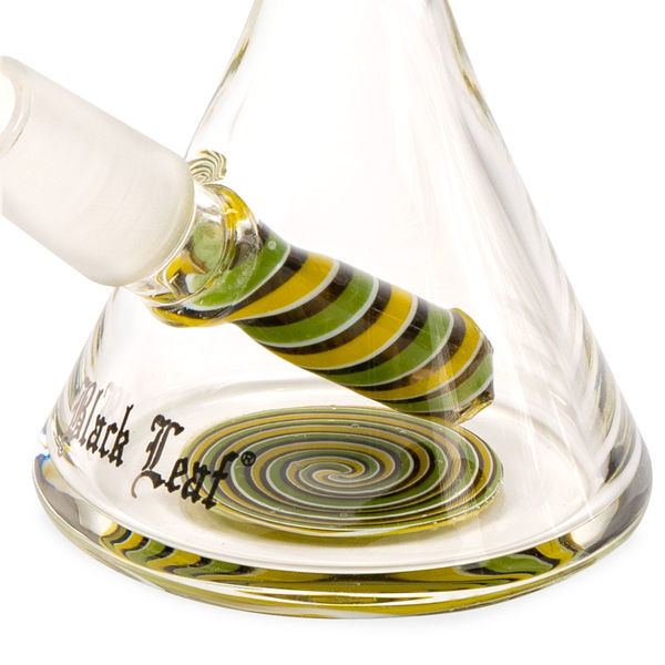 Mini oil-bong, grøn swirl (Black Leaf)