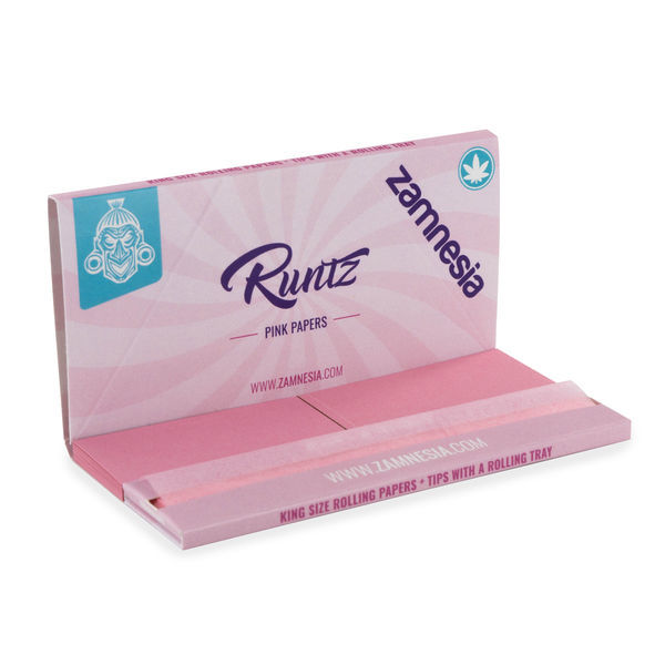 Pink rullepapir “Runtz” kingsize + filtre + rullebakke (Zamnesia)