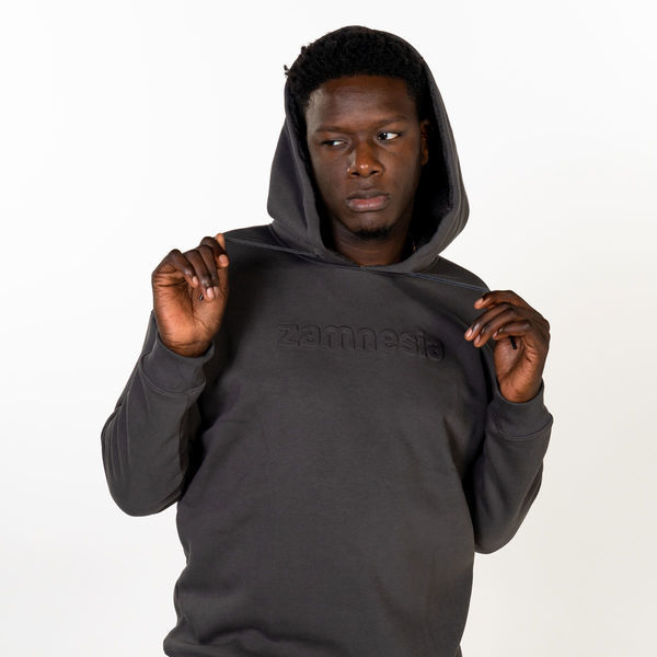 Zamnesia hoodie med præget logo | grå