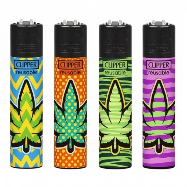 Clipper-lighter med farvede blade