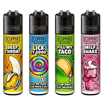 Lighter med pornoslogan (Clipper)