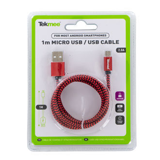 USB-kabel (Micro & USB-C) 1 m