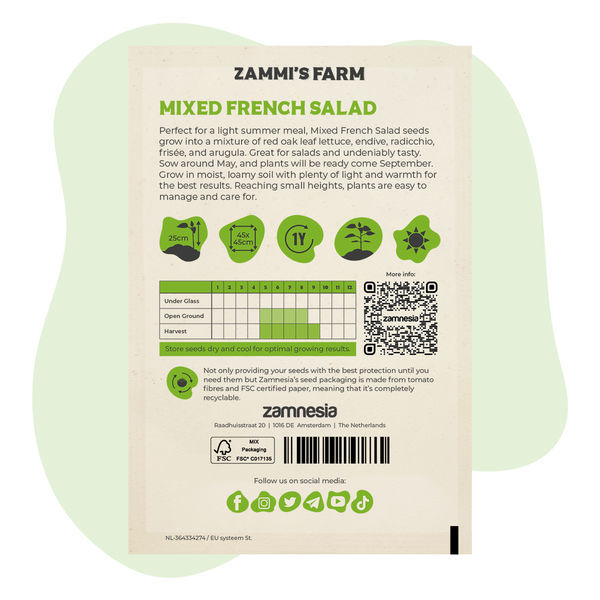 Blandede franske salatfrø (Lactuca sativa)