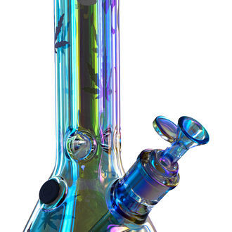 Beaker-bong med isfanger i regnbuefarver (Black Leaf)