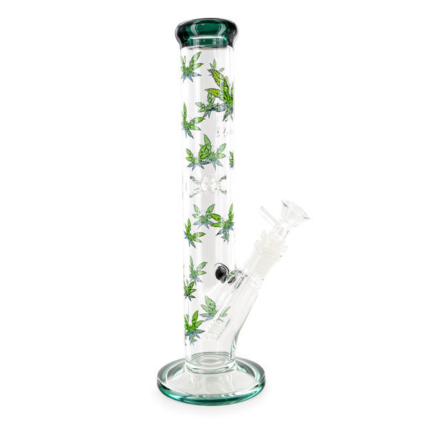Leaffly cylinder ice bong (Black Leaf)