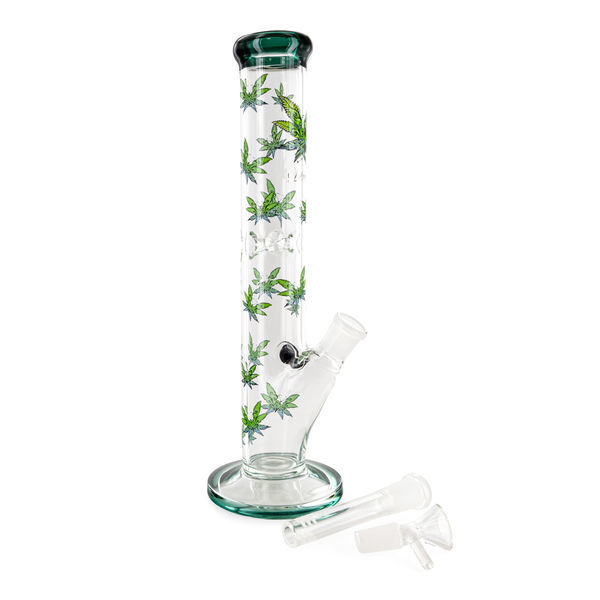 Leaffly cylinder ice bong (Black Leaf)