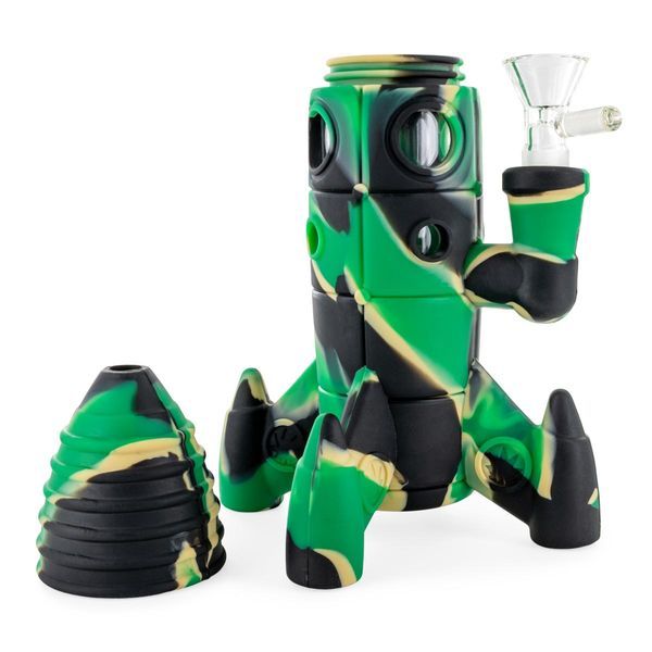 Silikone-raketbong med LED-lys