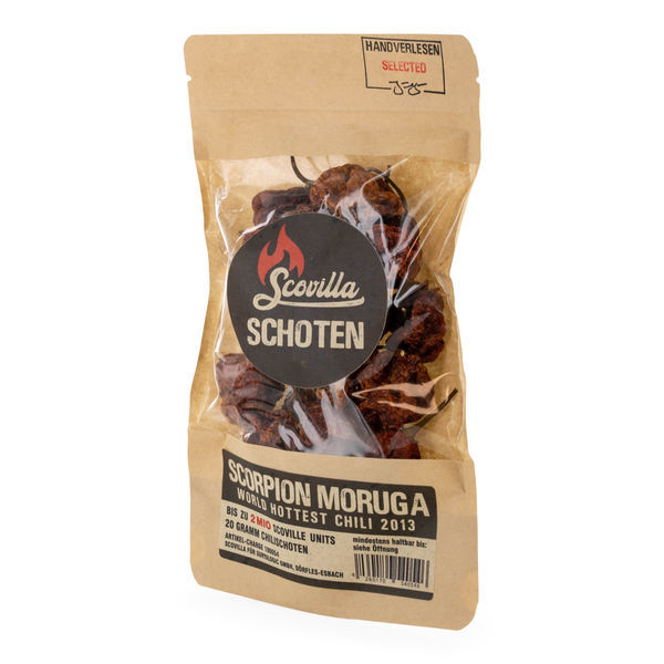 Tørret Moruga Scorpion-chili (Scovilla)