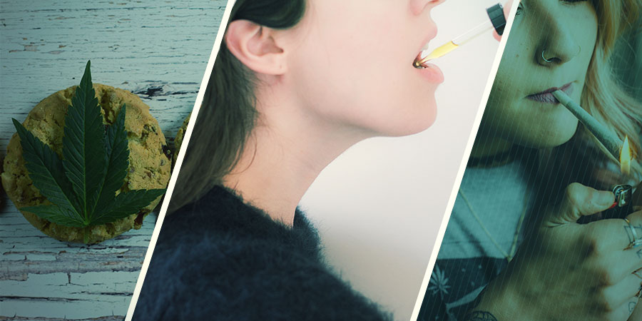 Sublingual vs. oral vs. rygning af cannabis