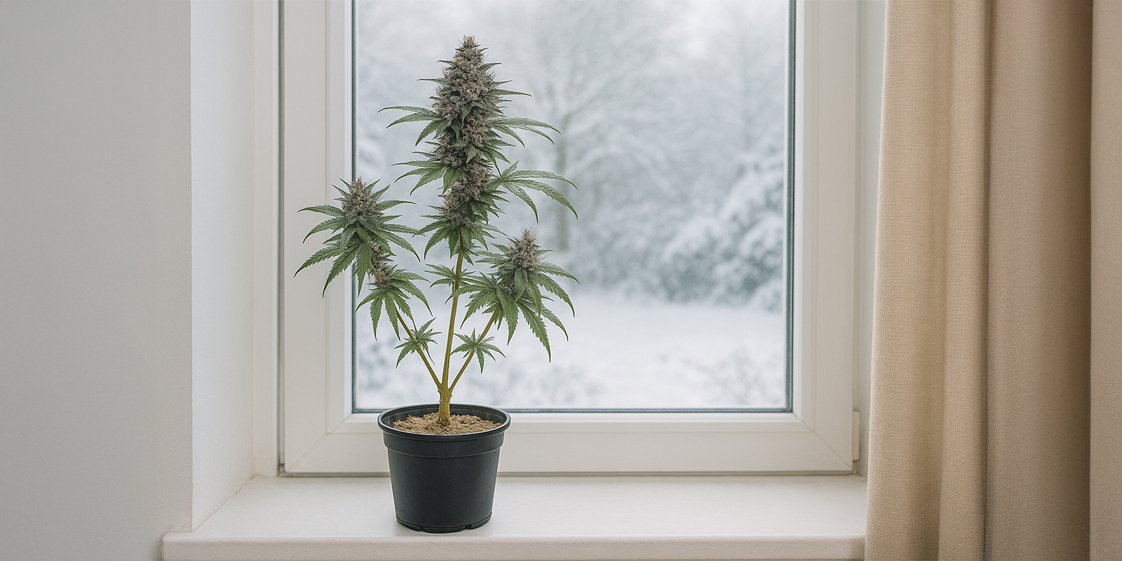 At dyrk cannabis på en vindueskarm At dyrk cannabis på en vindueskarm