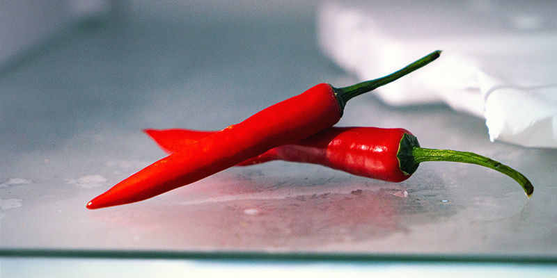 Frysning af hele chili Freezing whole chilies