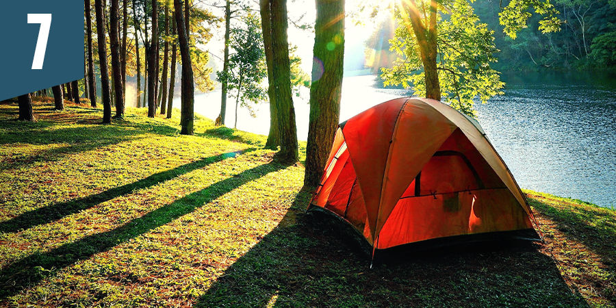 Tag på camping i skoven Tag på camping i skoven
