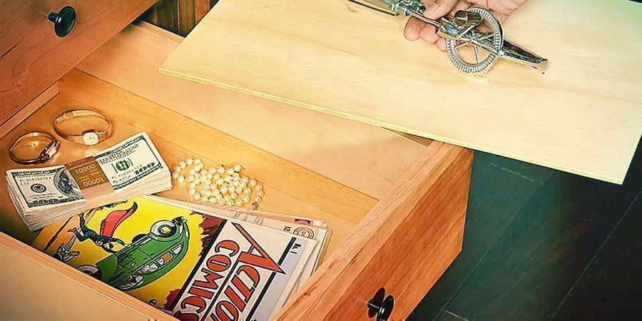En skuffe med falsk bund til at skjule dit stash