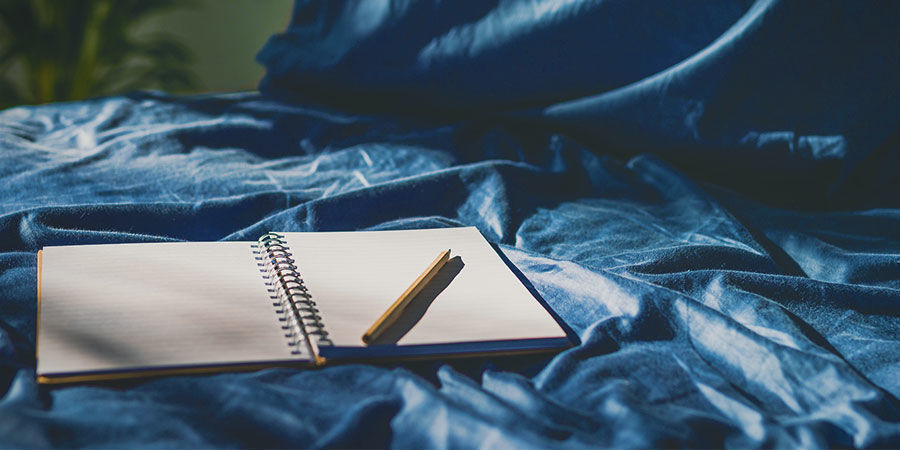 Hav en notesbog og pen ved sengen Husk drømme: Hav notesbog og pen ved sengen