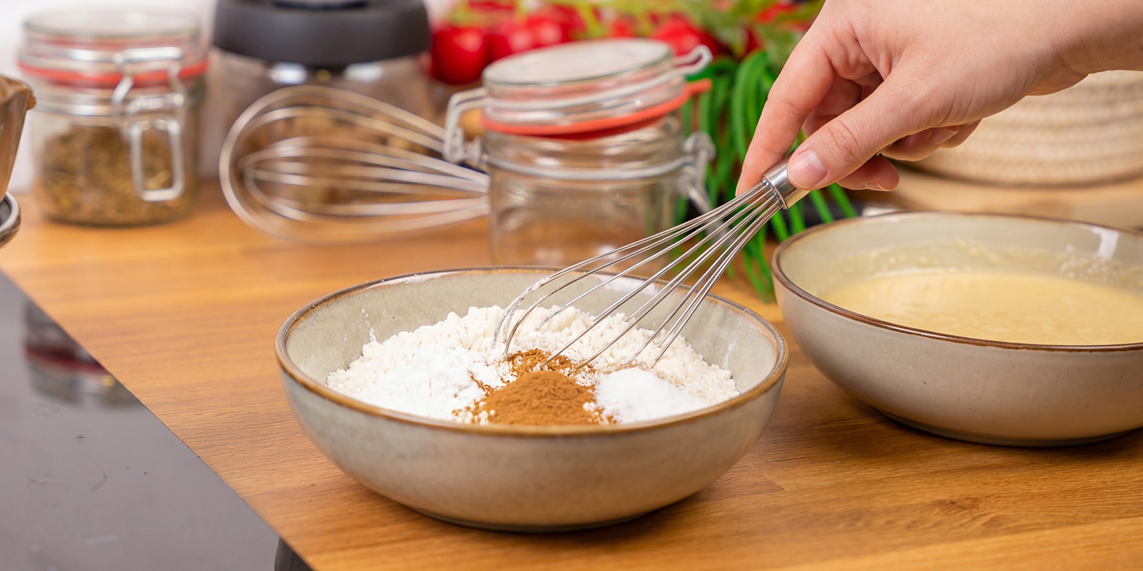 Saml de tørre ingredienser Saml de tørre ingredienser